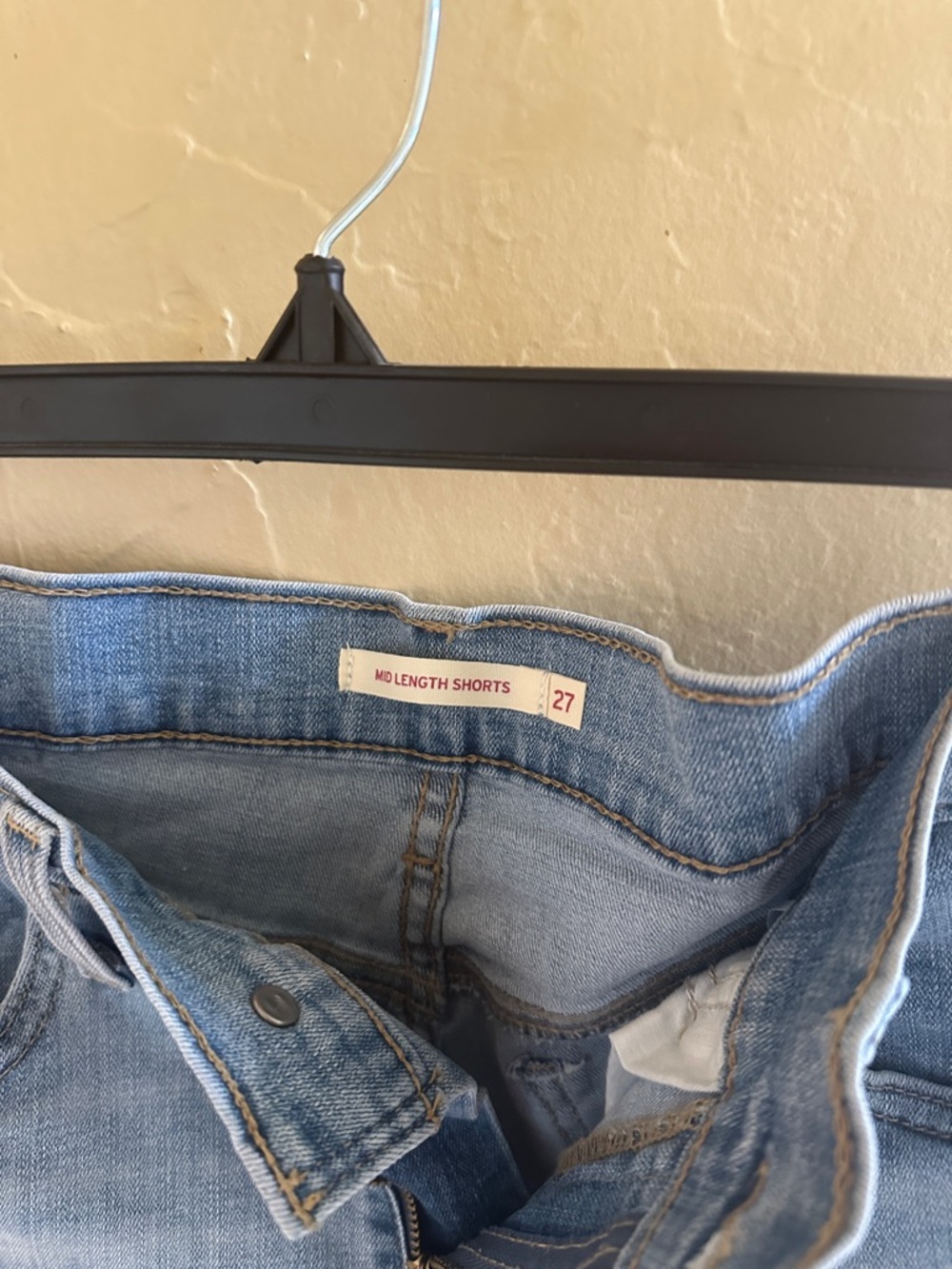 Levi's Light Blue Jean Mid-Length Shorts
